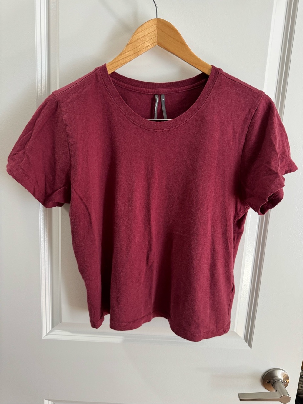 Anthropologie The Evelyn Perfect Cotton Tee Cherrywood size S